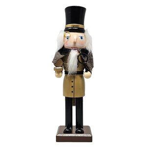 Scrooge Miser Frugal 10" Wood Christmas Nutcracker